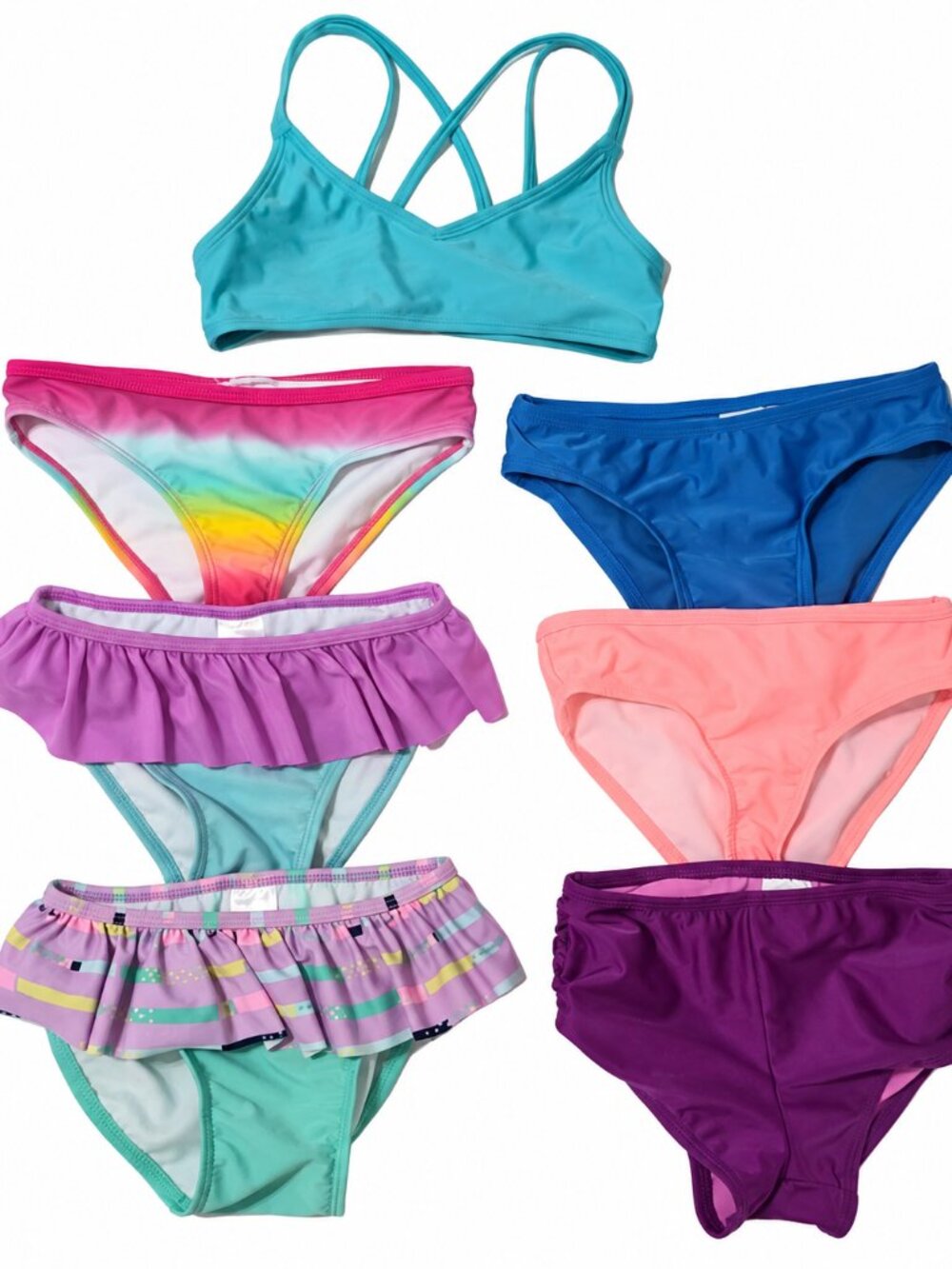 Girls Swimwear Lot 7 Pieces Cat & Jack Art Class Sizes 5 6/7 Mix